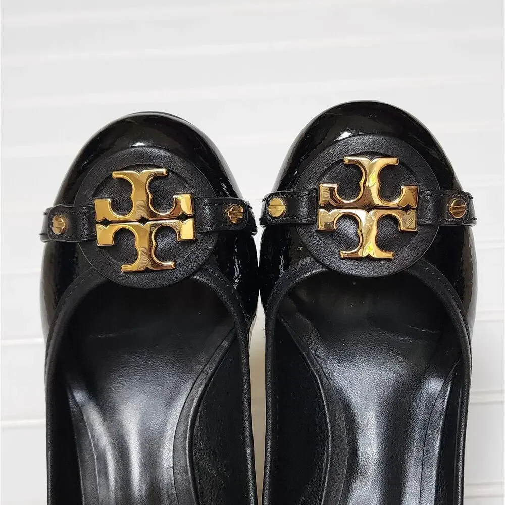 Tory Burch Aaden Black Patent Leather Pumps Size 7